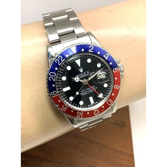 Rolex Men's Watch 1675 GMT Master Automatic Vintage 1968 Black Dial Pepsi Bezel - Picture 11 of 15